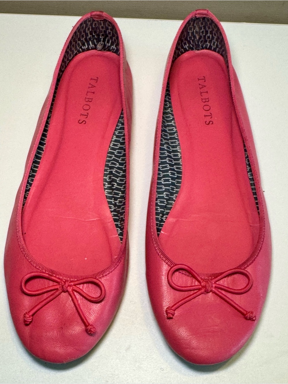 Talbots pink Leather Bow Ballet Flats